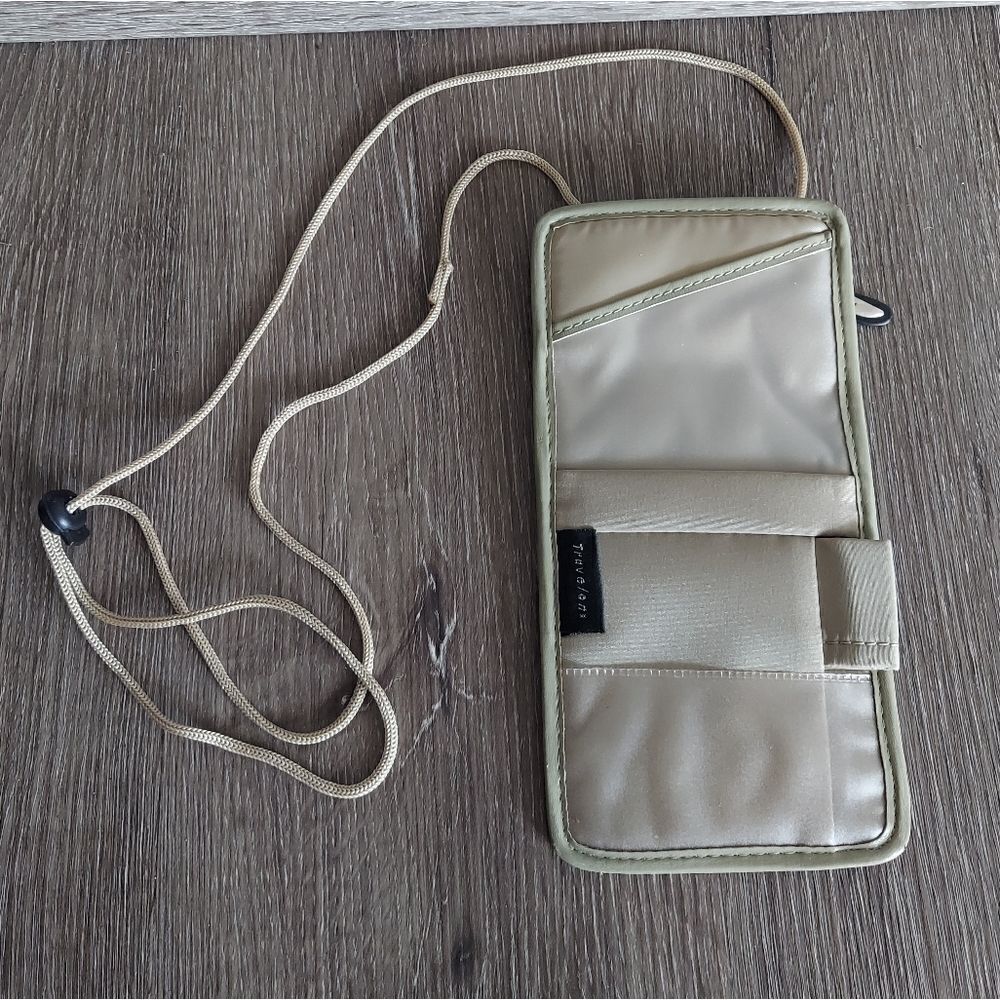 Taupe / Beige Green Travelon Travel Neck Wallet